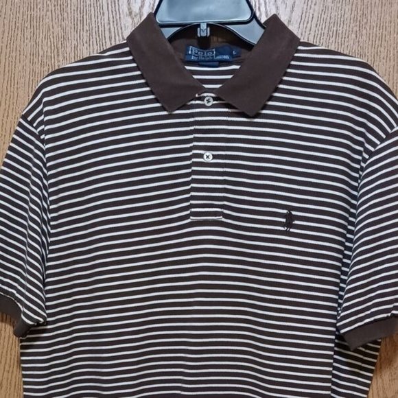 Polo (Ralph Lauren)-(Brown Stripe)-(Size L)-(Pre-owned)-(New Condition)-$30.00 - Picture 2 of 4